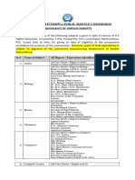 Hec Equivalency of Various Subjects