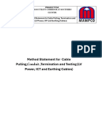 MST Cable Pulling, Termination and Testing (LV Power, ICT and Earthing Cables)