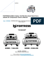 2 Gallon 135 Psi Ultra Quiet Hand Carry Jobsite Air Compressor Manual