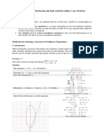 Systems of Nonlinear Equations Pre Cal Notes