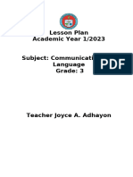 P3 Syllabus, Lesson Plan, Term 1