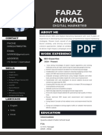 Black Simple Digital Marketing Resume