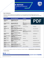 Customer Notice Change of Corresponding Bank