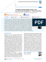 Bu Et Al 2020 Discrimination of Six Flotation Kinetic Models Used in The Conventional Flotation and Carrier Flotation