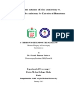 Thesis of Short Term Outcome of Mini Creaniotomy vs. Convertional Creaniotomy For Extradural Hemotoma