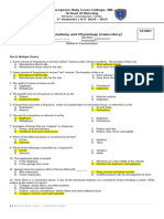 Anatomy and Physiology Laboratory MIDTERM EXAM - Nursing