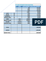 Quantity and Estimate For Elevation: Name Quantity Unit Cost Price (FRS) Total Cost Price (FRS)