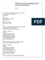 Implementation of Recursive Function For Tree Trav