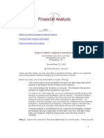 Steps To A Basic Company Financial Analysis