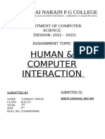 Human & Computer Interaction: Shri Jai Narain P.G College