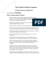 Classroom-Wide Positive Behavior Support Plan (PBSP) : Prevention and Intervention Strategies For Preventative Strategies