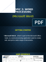 TOPIC 2 WORD PROCESSING