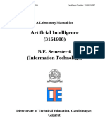 Artificial Intelligence (3161608) : B.E. Semester 6 (Information Technology)