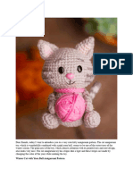 Winter Cat With Yarn Ball Crochet Free PDF Pattern