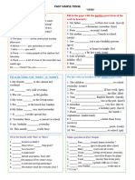 Sinif Ingilizce 3. Unite Past Tense Aktivitesi