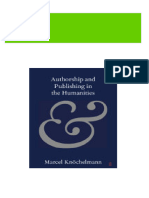 Authorship and Publishing in The Humanities Marcel Knöchelmann 2024 Scribd Download