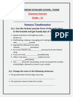 Grammar Exercise Grade 11