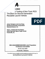 Design and Testing of Non-Toxic RCS Thrusters Second Generation Reusable Launch Vehicle