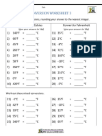 Temperature Conversion Worksheet 3