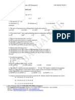 Institute of Engineering Studies (IES Bangalore) Cse Mock Test-I