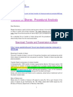 Transfer and Transmission of Shares