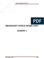 MS Word Lesson 1 - WTA