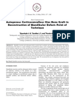 Autogenous Corticocancellous Iliac Bone Graft in Reconstruction of Mandibular Defect: Point of Technique