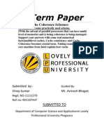 Term Paper: Cahe Coherence Schemes