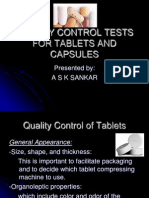 Quality Control Tests For Tablets and Capsules