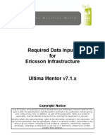 APPENDIX G - Ultima Mentor Version 7 1 - Required Data Inputs For Ericsson