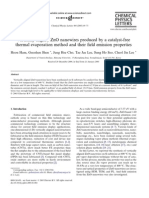 Vertically Aligned Zno Nanowires Produced by A Catalyst-Free Thermal Evaporation Method and Their Field Emission Properties