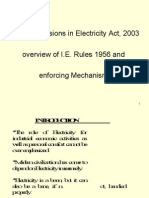 Safety Provisions in Electricity Act, 2003 Overview of I.E. Rules 1956 and Enforcing Mechanism