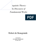 Linguistic Theory: The Discourse of Fundamental Works BY Robert de Beaugrande