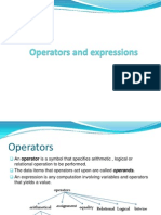 Operators and Expressions, Control Structures in C