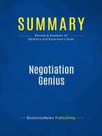 Negotiation Genius (Review and Analysis of Malhotra and Bazerman's Book)