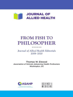 From Fish To Philosopher: Journal of Allied Health Editorials: 2008-2020