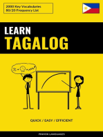 Learn Tagalog - Quick / Easy / Efficient: 2000 Key Vocabularies