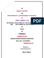 Profitability & Operational Efficiency of HDFC Bank LTD