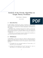 Analysis of The Greedy Algorithm On Graph Theory Problems