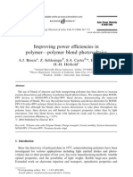 Improving Power Efficiencies in Polymer-Polymer Blend Photovoltaics