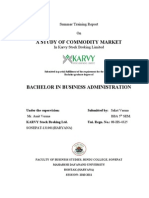 Finance Project Report On Commodity Market