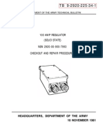 TB-9-2920-225-34-1 Department of The Army Technical Bulletin, 100 Amp Regulator (Solid State) NSN 2920-00900-7933, Checkout and Repair Procedures, Headquarters, Department of The Army 10 November 1981