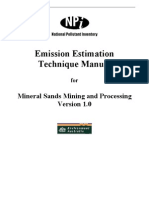 Emission Estimation Technique Manual: Mineral Sands Mining and Processing