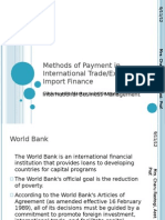 Methods of Payment in International Trade, Export and Import Finance