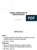 Atoms, Molecules & Stoichiometry: by K. Premanand