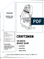 Sears Craftsman 10-Inch Band Saw Owner's Manual