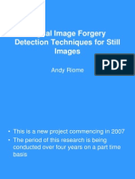 Digital Image Forgery Detection Techniques For Still Images: Andy Riome