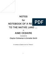 Notes For "Notebook of A Return To The Native Land" by Aime Cesaire