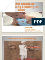 Present Status of Advertising Industry in India