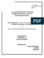 NAture and Scope of Economic Environment of Business